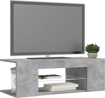 DHN TV kast met Led verlichting - Moderne Woonkamer Meubels - TV Meubels - 90X39X30 Cm - Grijs
