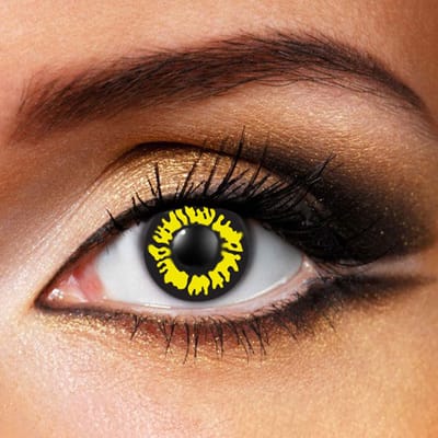 Partylens® zwarte kleurlenzen - Black Wolf - zachte jaarlenzen met lenshouder - Halloween - Cosplay