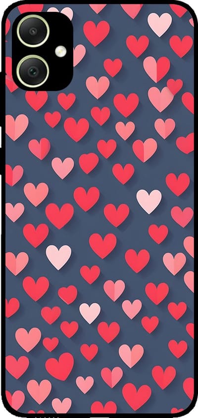 Smartphonica Telefoonhoesje Geschikt voor Samsung Galaxy A05 met Roze en Rode Hartjes Opdruk - TPU Backcover Case With Rosé and Red Heart Design geschikt voor Samsung Galaxy A05
