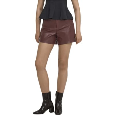 Only Broek Onljulia Faux Leather Shorts Otw 15373280 Rum Raisin Dames Maat - XS