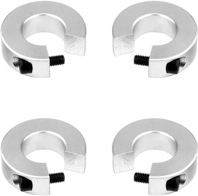 Lineaire Spoorstopper Set - Buffer Ring - CNC Machines - Stelschroef Bevestiging - 4 Stuks - Zilver