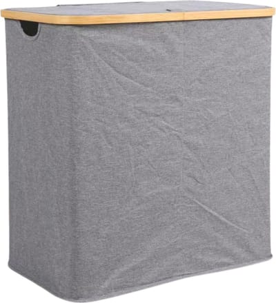 Bovista Wasmand 2 Vakken - Wassorteerder - Laundry Basket - Bag - Grijs - 100 Liter