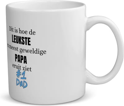 Akyol - leukste en geweldige papa koffiemok - theemok - Vader - papa - verjaardag papa - cadeautje - kado - geschenk - 350 ML inhoud