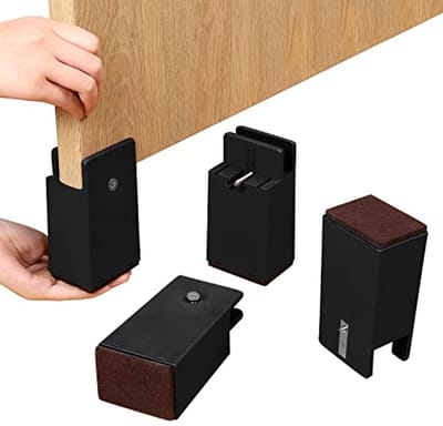 Verstelbare meubelverhogers voor bed, bank en stoel, 10 cm hoogte, zwart, set van 4