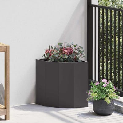 vidaXL Hoek Plantbak Zwart 30 x 30 x 35 cm Staal