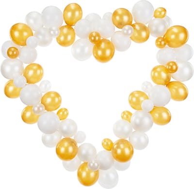 Frame Hart Wit & Goud - 160 centimeter