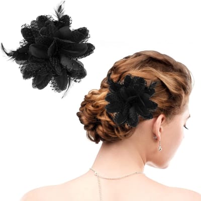 Elegante Haarspeld met Bloemen en Veertjes voor Feestelijke Gelegenheden, Bruiloften en Valentijnsdag - Perfecte Accessoires voor Dames en Meisjes