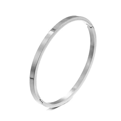 Lucardi Dames Stalen armband gourmet 2mm - Armband - Staal - Zilver - 22 cm