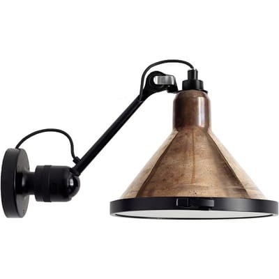 DCWéditions - LAMPE GRAS N°304 XL OUTDOOR SEASIDE wandlamp zwart - niet gepolijst koper - conisch - brons