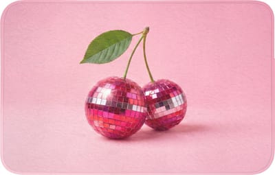 WC mat 80x50 cm - Antislip - Disco - Kersen - Roze - Toiletmat - Vloermat - Douchemat - Toilet tapijt - Toiletmatten