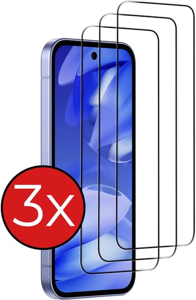 Screenprotector - 3 Stuks - Geschikt voor Google Pixel 9a - Full Cover - Beschermglas - Gehard Glas - Tempered Glass - Screen Protector