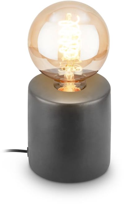 BRILONER Tubo – Tafellamp met keramiek – E27 Fitting – bedlamp met kabelschakelaar – antraciet – Ø10 x 10,3 cm