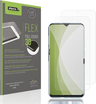 dipos FLEX – 2x Matte Screenprotector geschikt voor Fine Life Pro D20 | Volledige Schermbescherming | Case-Friendly