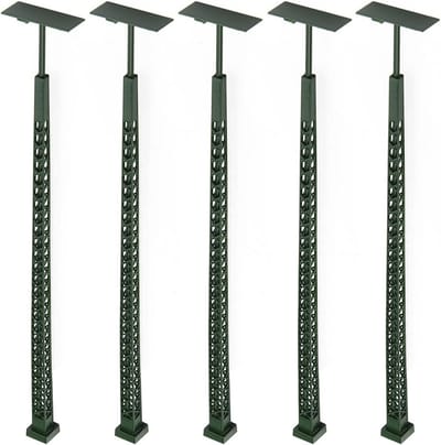 5 Stuks Modelspoor Mastverlichting H0 Schaal 1:87 Rasterlampen voor Modelbanen