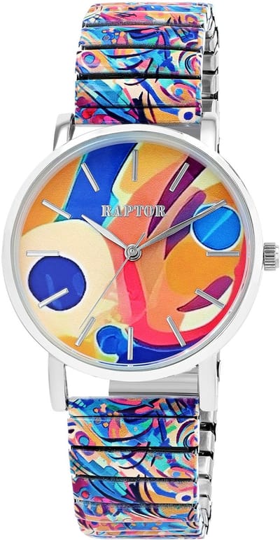 Raptor Herenhorloge siliconen JW20204 met echte leren band, 5ATM, basic, modern, zakelijk