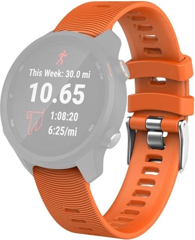 Siliconen bandje - geschikt voor Garmin Venu (2 Plus) / Venu SQ (2) / Vivomove (Style - Sport) / Vivoactive 3 / 5 / 6 / Forerunner 55 / 165 / 245 / 645 / 570 - 42mm - oranje