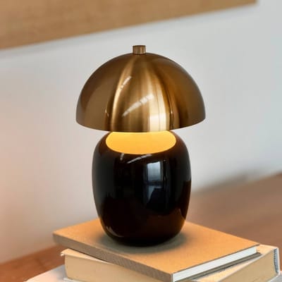 Dyberg Larsen LED tafellamp Manhatten, zwart/messing