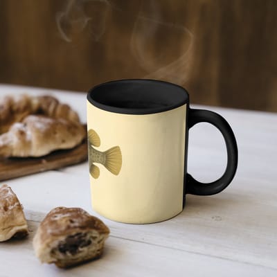 Magische Mok - Foto op Warmte Mokken - Koffiemok - Stekels - Vis - Opgeblazen - Bruin - Magic Mok - Beker - 350 ML - Theemok