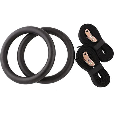 1 paire d'anneaux de gymnastique à sangles à boucle de taille réglable, anneaux d'exercice pour tractions, anneaux ABS antidérapants pour la salle de sport à domicile, 28 mm Athlétique