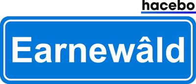 Hacebo - Plaatsnaam Sticker - 29x10 CM - Earnewâld sticker - Verkeersborden sticker - grappige cadeaus - Earnewâld