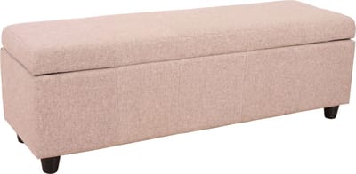 Opbergkist Kriens, zitbank, stof/textiel, 45x114x45cm ~ beige