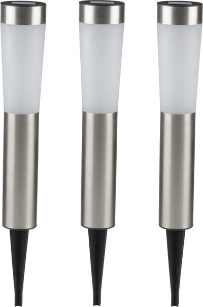 Grundig Prikspot - 12x - solar - tuinverlichting - RVS - 56 cm