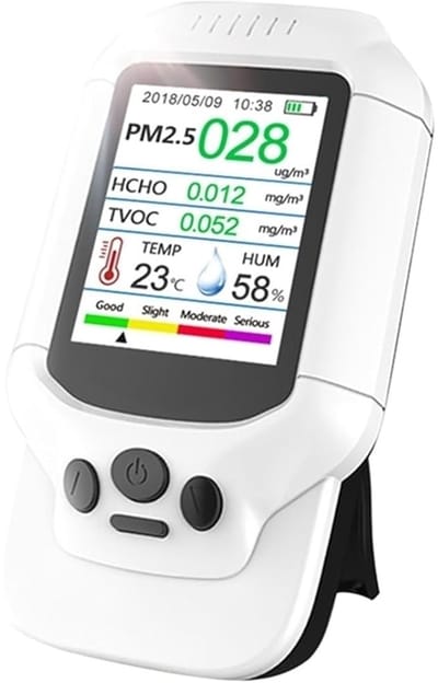 Luchtkwaliteitsmeter - Lucht Analysator - Thuis Meten - Draagbaar Met Sensor - 320x240 Resolutie - Wit