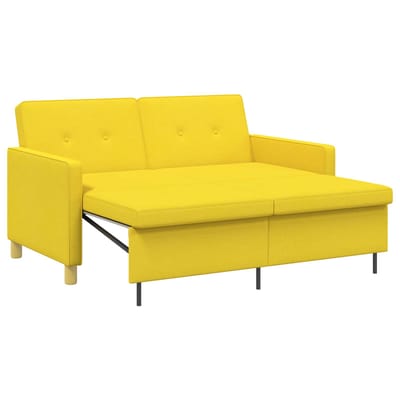 vidaXL Uittrekbare Slaapbank Lichtgeel 154 x 94,5 x 80,5 cm Stof