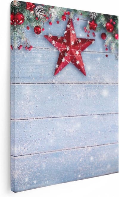 Artaza Canvas Schilderij Winterlandschap - 30x40 cm - Klein - Wanddecoratie Kerst - Muurdecoratie Sneeuw - Schilderijen Op Canvas