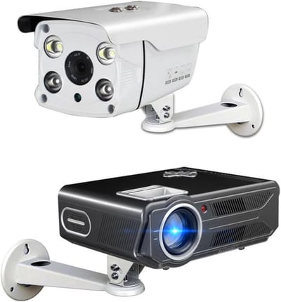 Projector Wandmontage - Projectorhanger Beugel - Thuisbioscoop Inrichten - 360 Graden Draaibaar - 17 x 8 x 8 cm - Zilver