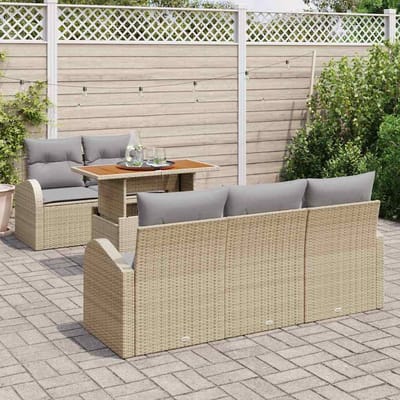 vidaXL - Tuinbank - Set - 6 - st - beige - en - lichtgrijs