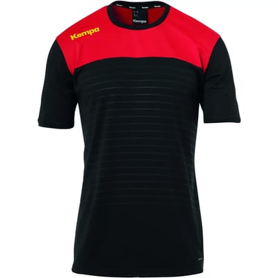 Kempa Emotion 2.0 Shirt Korte Mouw Kind Zwart-Rood-Geel Maat 128