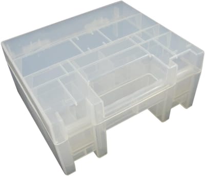 Batterij Opbergkoffer - Batterijhouder - Batterijen Organiseren - Lekvrije Hoes Handvat - 13.5 x 12 x 6.5 cm - Transparant
