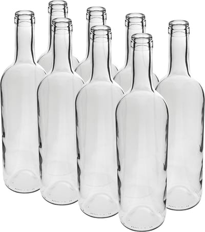 Wijnflessen helder 8 stuks 0.75L