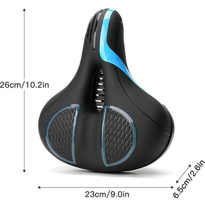 Schokabsorberend Breed Fietszadel Fietszadel met Gereedschap Waterdicht Ademend Hol Fietskussen Mountainbike black