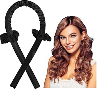 Knaak Heatless Curls Set - Hittevrij Krullen - Zijde Haarband met Satijnen Elastiekjes - Zwart