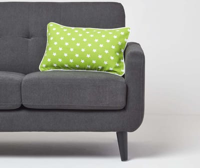 Homescapes Katoenen kussenhoes met sterren, groen, 30 x 50 cm