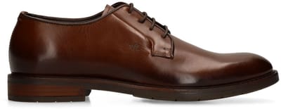 Van Lier - Heren - Donkerbruine leren veterschoenen - Maat 40