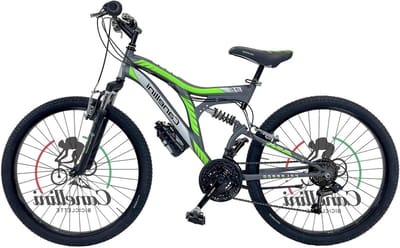 Kinder Mountainbike - Full Suspension Fiets - Buiten Fietsen - Dempende Frame - 26 Inch Wielen - Groen