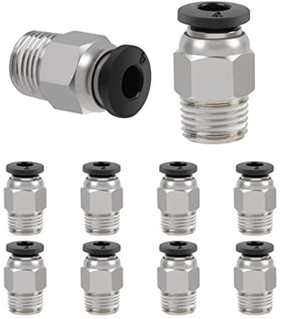 10 Stuks Pneumatische Connector PC4-M10 voor 4mm PTFE Buizen - Ideaal voor 3D Printers