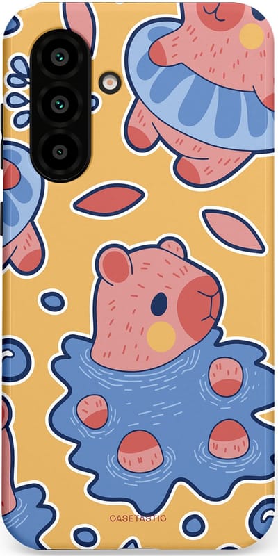 Casetastic Hoesje Geschikt voor Samsung A56 / A36 - Stijlvolle Beschermende Duo-layer Case - Capibara plons
