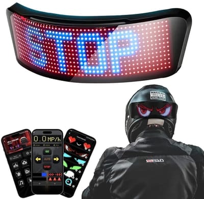 Velmio Velmio SafeRide - LED Helm Display - RGB Richtingaanwijzer - Programmeerbaar via App - 12 uur Batterijduur - Helm Accessoires