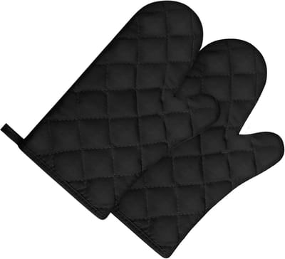 Hittebestendige Ovenwanten - Professionele Hitte-Isolatie en Antislip - Geschikt voor Koken, Bakken en Grillen (Zwart)