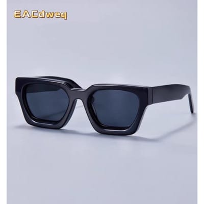 UV-bescherming Lichtgewicht Comfortabel Duurzaam Hoge Kwaliteit Stijlvol Retro High-End Vierkant Vormige Dames Heren Zonnebrillen blue