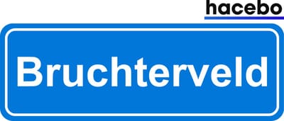 Hacebo - Plaatsnaam Sticker - 29x10 CM - Bruchterveld sticker - Verkeersborden sticker - grappige cadeaus - Bruchterveld