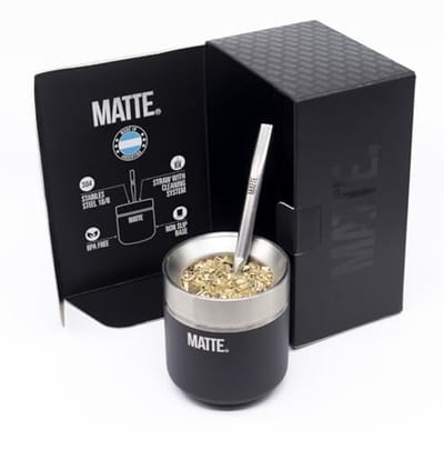 Matte 6 oz Yerba Mate Kalebas en Bombilla Set - BPA-vrij, Elegant Ontwerp, Antislip Basis