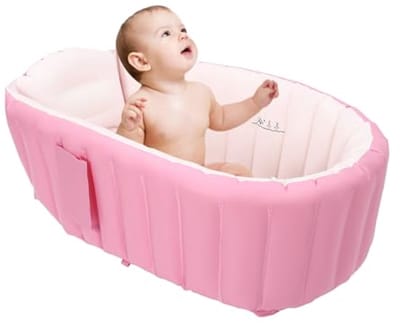 Baby Badje - Opblaasbaar Badje - Baby Verzorging - Inclusief Pomp - 77 x 40 cm - Roze