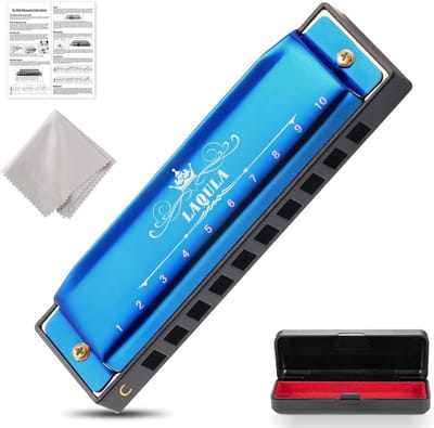 Diatonische Blues Mondharmonica in C met 10 Gaten en Beschermhoes