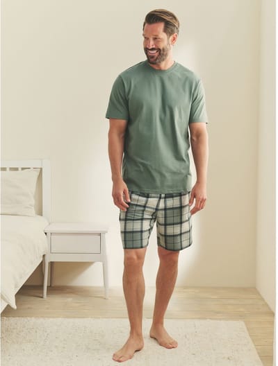 Next - Heren - Gezellige pyjamaset van jersey met korte mouwen - Groen