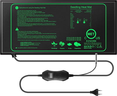 Verwarmingsmat voor Planten met Thermostaat - 50 W, Multifunctionele Broeikas Warmtemat voor Zaailingen en Reptielen, Waterdicht, 25 x 52,5 cm